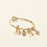 ATHEN HOOP M. ROSENQUARTZ- 18K gold plated silver