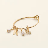 ATHEN HOOP W. PEARLS- 18K gold plated silver