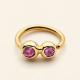 MINIHOOP WITH 2 BURMA SAPPHIRE-18k gold