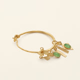 ATHEN- creole with jade in 18K gold-plated silver
