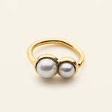 MINIHOOP WITH PEARLS - 18k gold