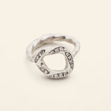 O-RING WITH DIAMONDS SMALL - silver