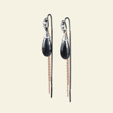 DIADEM EARRINGS - 18 kt gold/silver with TTLB diamonds and pyrite
