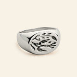 OVAL SIGNET RING WITH ENGRAVING -silver