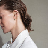 MINI HOOP - 18 carat gold with five diamonds