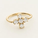 MINI HOOP - 18 karat guld og diamantkryds