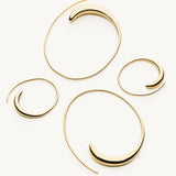 LARGE ASYMMETRICAL HOOPS - 18K gold plated silver