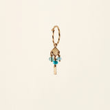 PERSIAN MINI HOOP MED TYRKIS OG TURMALIN- 18k guld