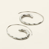 SMALL FLOW ASYMMETRIC HOOPS - silver