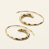 SMALL FLOW ASYMMETRIC HOOPS - 18K gold plated silver