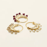 JAIPUR ØRERING - forgyldt sølv med diamanter