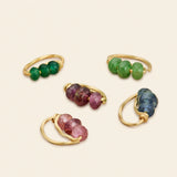 Flow Mini Hoop with Three Stones