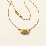 MINI SWIRL NECKLACE- 18k gold plated silver with 3 diamonds