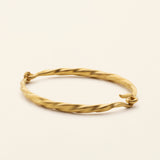 FLOW HOOK BRACELET LARGE - matt gold-plated silver