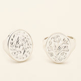 SIGNET RING OVAL WITH ENGRAVING - silver