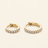 DIA HOOP SMALL- 18k gold with diamonds