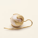 MULLL SINGLE PEARL EARRING - 18K gold plated silver