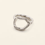 O-RING WITH DIAMONDS LARGE - silver