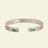 Mulll Bracelet w. Turquise - Mat Silver