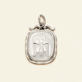 Pendant w. Bird Large-Mat silver
