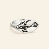 SIGNET RING NAVETTE - silver