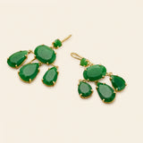 Aventurine Drop Earrings Gold Plated