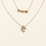 SMALL BIRD NECKLACE - gold-plated silver with diamonds