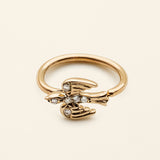 MINI BIRD HOOP - 18K gold &amp; diamonds