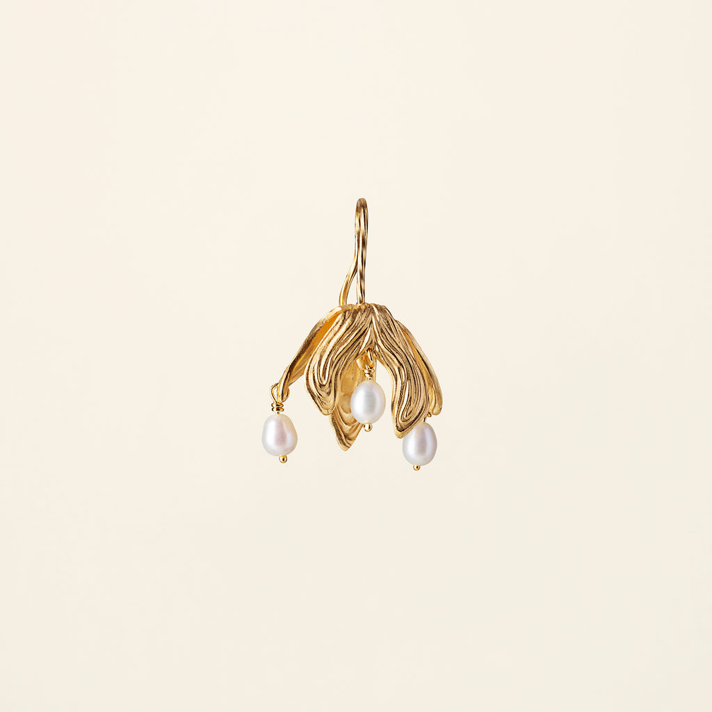GRIET EARRING WITH PEARLS- 18k goldplated silver