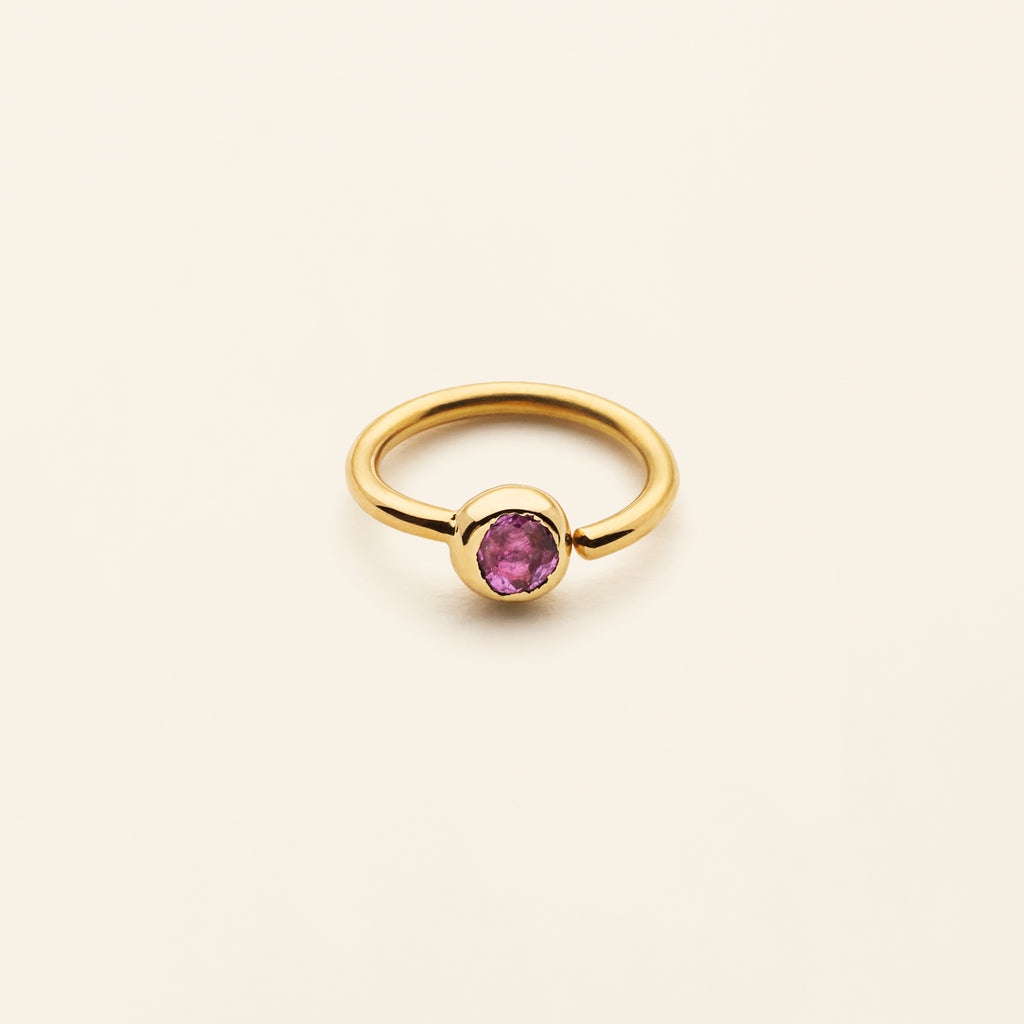 MINIHOOP WITH BURMA SAPPHIRE- 18k gold