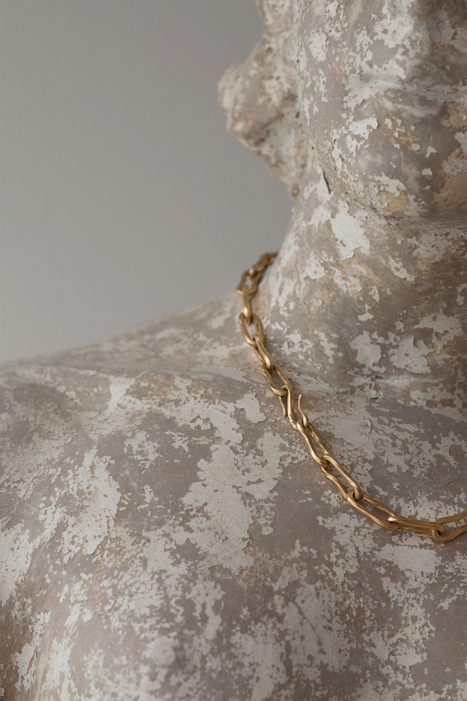 FLOW LARGE NECKLACE - gold plated silver