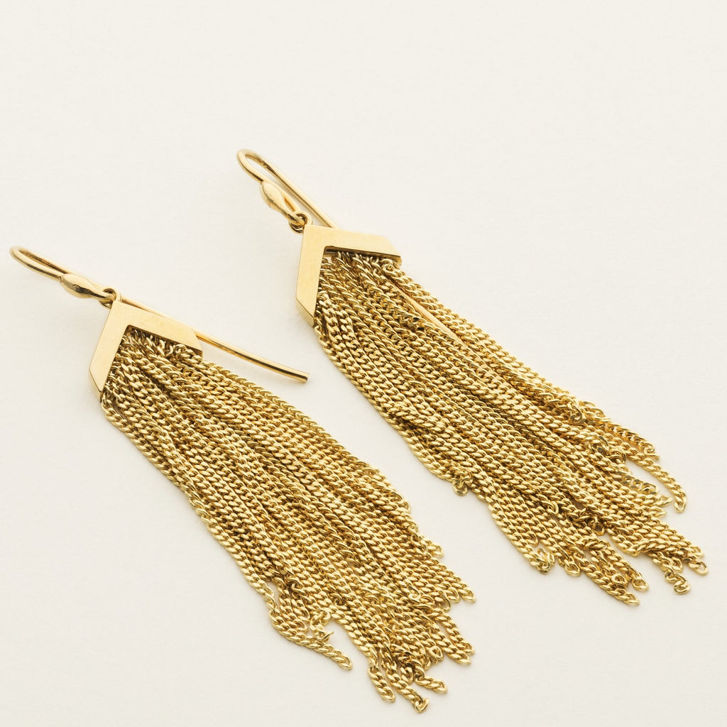 FRINGE EARRINGS - gold plated silver