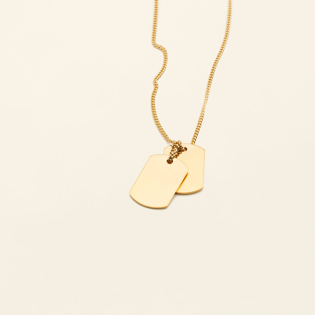 MEDIUM TAG NECKLACE - goldplated silver