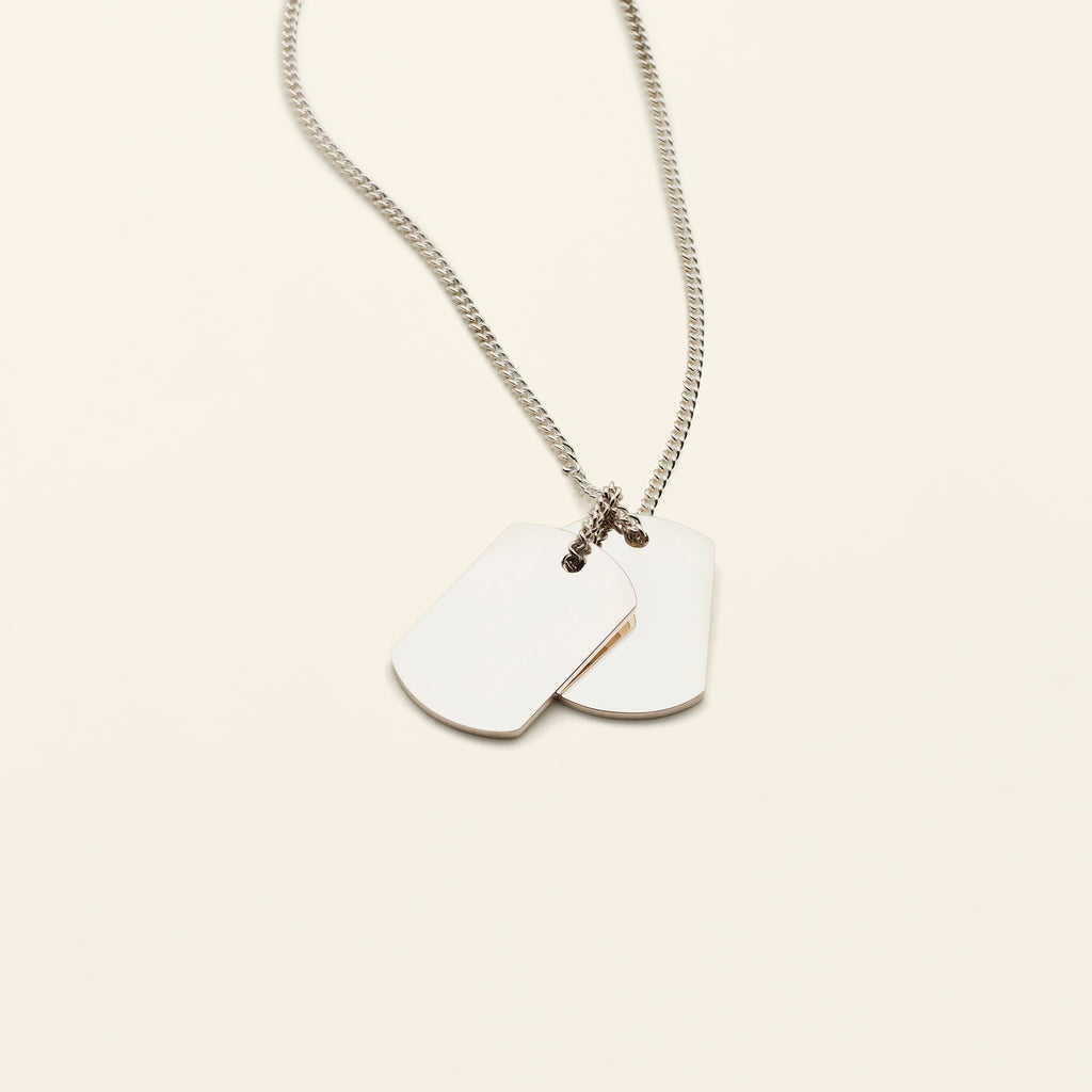LARGE TAG NECKLACE - silver