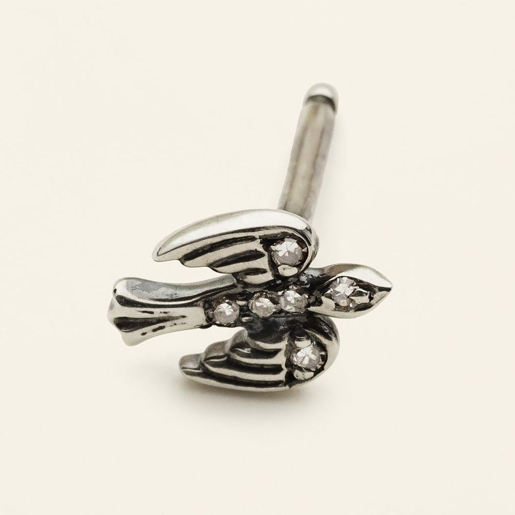 MINI BIRD EARSTICK - 18 karat gold with diamonds