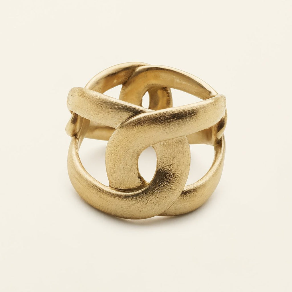 TALL 4 TUNE RING - matte gold plated silver