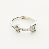 ARROW HOOP - silver with diamonds