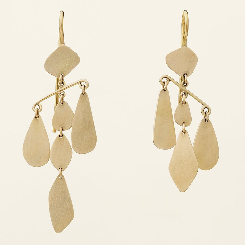 LONG MOBILE EARRINGS - gold plated silver