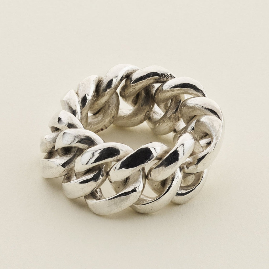 LARGE CHAIN RING - silver