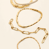 FLOW LARGE BRACELET - gold-plated silver