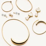 SMALL ASYMMETRICAL HOOPS - 18K gold plated silver