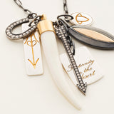 ARROW NECKLACE - silver with diamonds